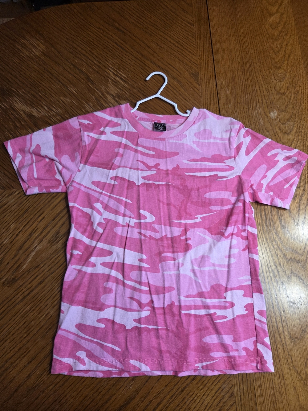 Girls Pink Camo Short Sleeve Tee